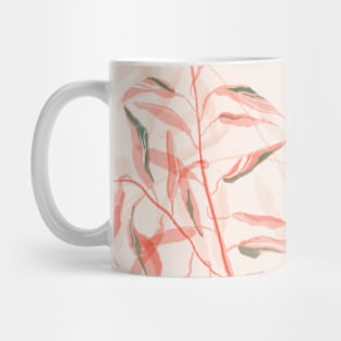 Watercolor leaves on branches, red autumn colors in watercolor Mug